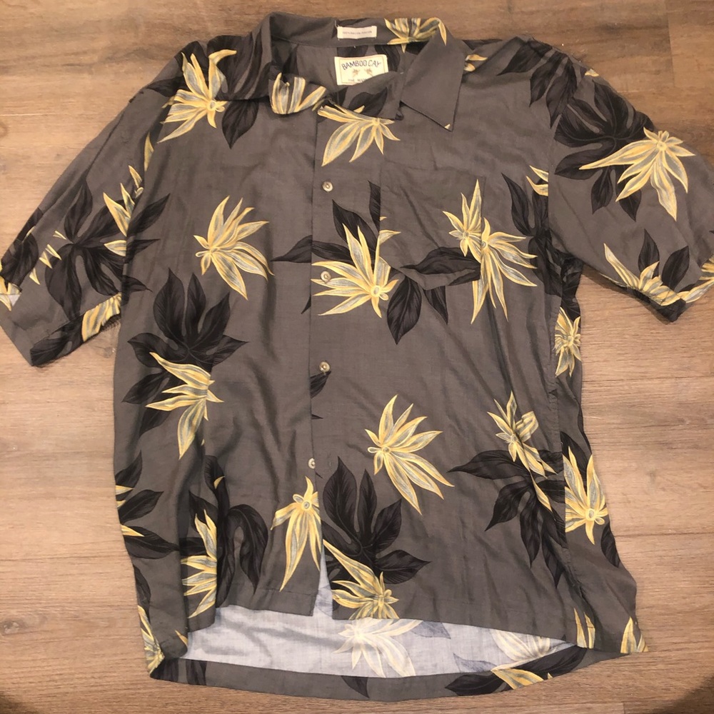 BAMBOO CAY Fine Mens Hawaiian Casual Button Down